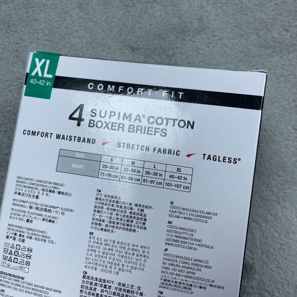 Kirkland Signature Supima Cotton Boxer Briefs 4-Pack XL Black a1493 - Picture 3 of 5